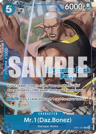 Mr. 1 (Daz.Bonez) (Beginners Deck Party [ST-23] - [ST-28] Winner Pack) (EB01-027) - One Piece Promotion Cards Foil - for just $6.05! 