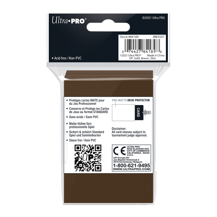 Ultra PRO: Standard 50ct Sleeves - PRO-Matte (Brown) - Just $0! Shop now at Retro Gaming of Denver