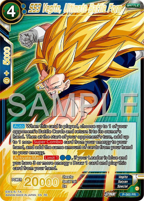 SS3 Vegito, Ultimate Battle Form (Premium Anniversary Box 2025) (P-560) [Promotion Cards] - for just $0.55! 