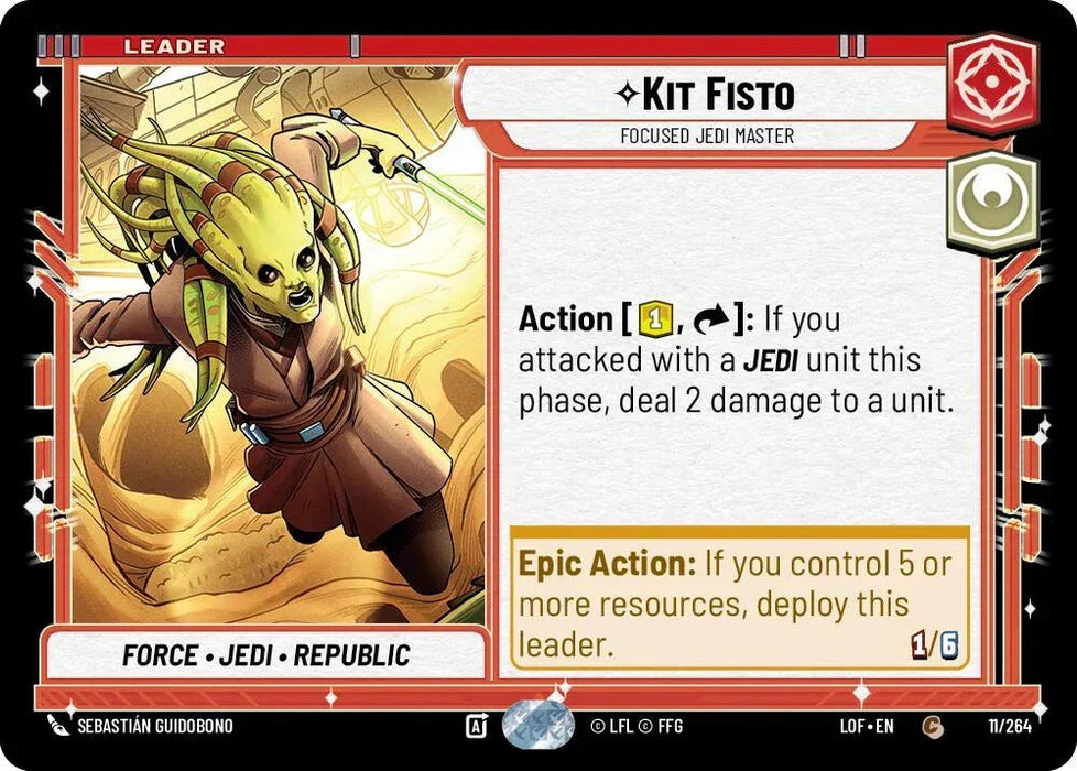 Kit Fisto (011/264) - Focused Jedi Master (011/264) [Legends of the Force] - for just $0.10! 