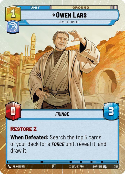 Owen Lars (321) - Devoted Uncle (Hyperspace) (321) [Legends of the Force] - for just $0.50! 