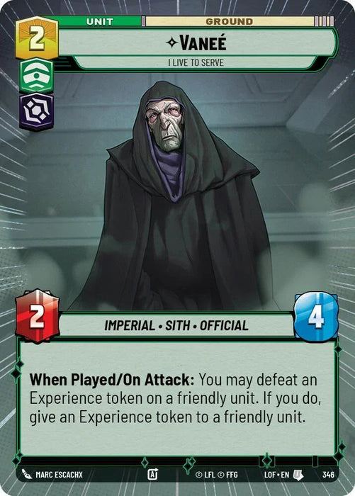 Vanee (346) - I Live to Serve (Hyperspace) (346) [Legends of the Force] - for just $0.15! 