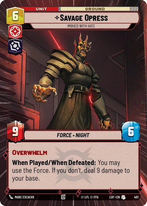 Savage Opress (401) - Imbued With Hate (Hyperspace) (401) [Legends of the Force] - for just $0.10! 