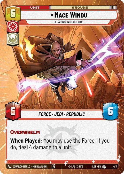 Mace Windu (413) - Leaping into Action (Hyperspace) (413) [Legends of the Force] - for just $0.25! 