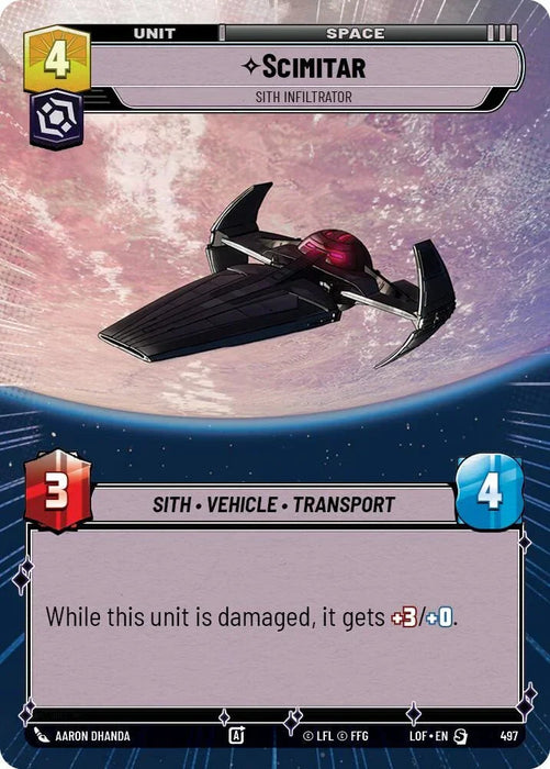 Scimitar (497) - Sith Infiltrator (Hyperspace) (497) [Legends of the Force] - for just $1! 