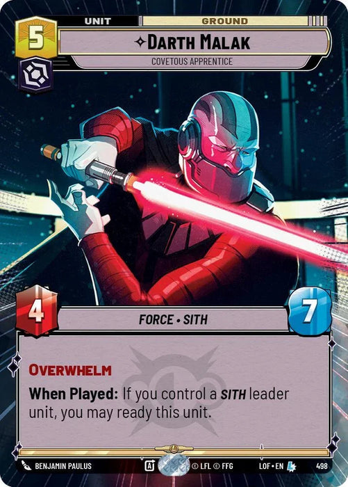 Darth Malak (498) - Covetous Apprentice (Hyperspace) (498) [Legends of the Force] - for just $2.20! 