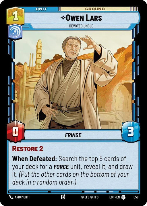Owen Lars (559) - Devoted Uncle (Foil) (559) [Legends of the Force] - for just $0.10! 