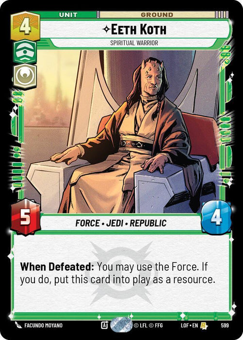 Eeth Koth (599) - Spiritual Warrior (Foil) (599) [Legends of the Force] - for just $0.25! 