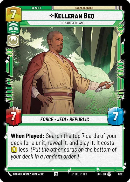 Kelleran Beq (602) - The Sabered Hand (Foil) (602) [Legends of the Force] - for just $0.10! 