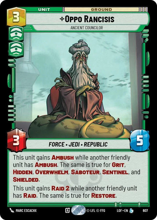 Oppo Rancisis (607) - Ancient Councilor (Foil) (607) [Legends of the Force] - for just $0.20! 
