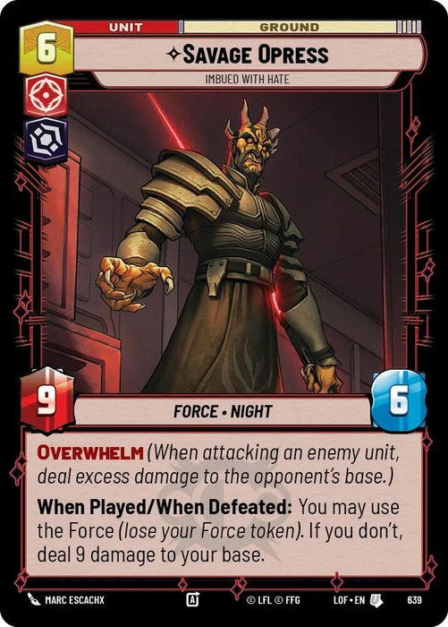 Savage Opress (639) - Imbued With Hate (Foil) (639) [Legends of the Force] - for just $0.10! 