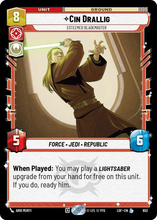 Cin Drallig (652) - Esteemed Blademaster (Foil) (652) [Legends of the Force] - for just $0.30! 