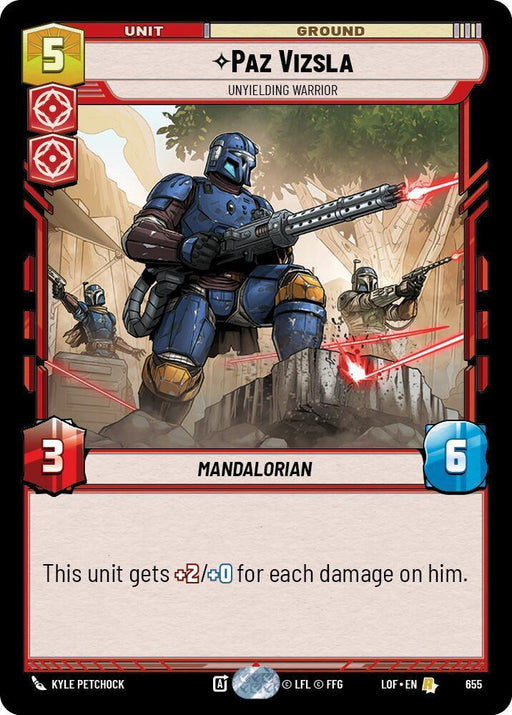 Paz Vizsla (655) - Unyielding Warrior (Foil) (655) [Legends of the Force] - for just $0.10! 