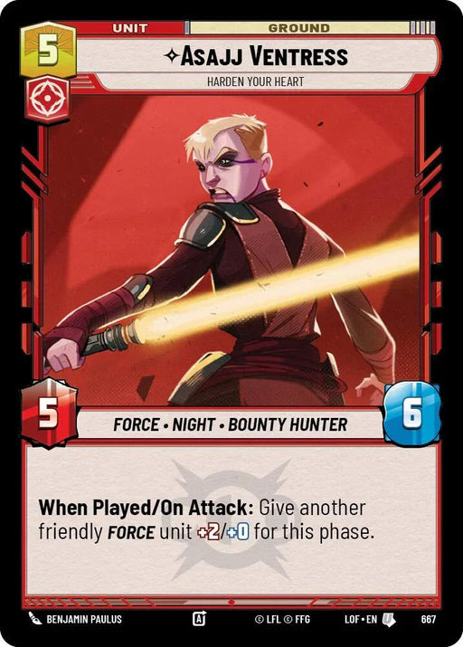 Asajj Ventress (667) - Harden Your Heart (Foil) (667) [Legends of the Force] - for just $0.10! 