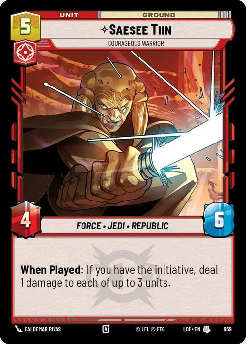 Saesee Tiin (669) - Courageous Warrior (Foil) (669) [Legends of the Force] - for just $0.10! 
