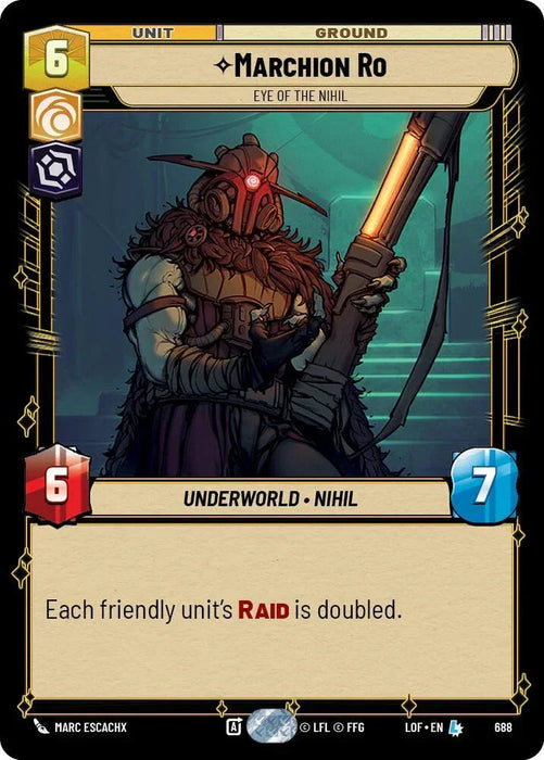 Marchion Ro (688) - Eye of the Nihil (Foil) (688) [Legends of the Force] - for just $0.65! 