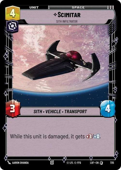 Scimitar (735) - Sith Infiltrator (Foil) (735) [Legends of the Force] - for just $0.25! 