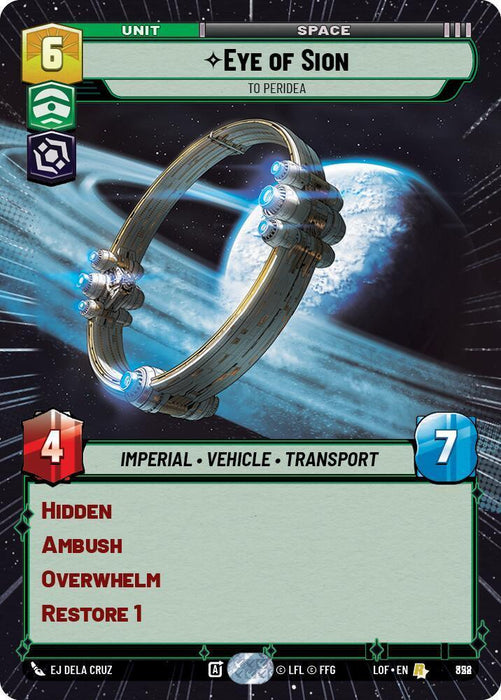 Eye of Sion (828) - To Peridea (Hyperspace Foil) (828) [Legends of the Force] - for just $1! 