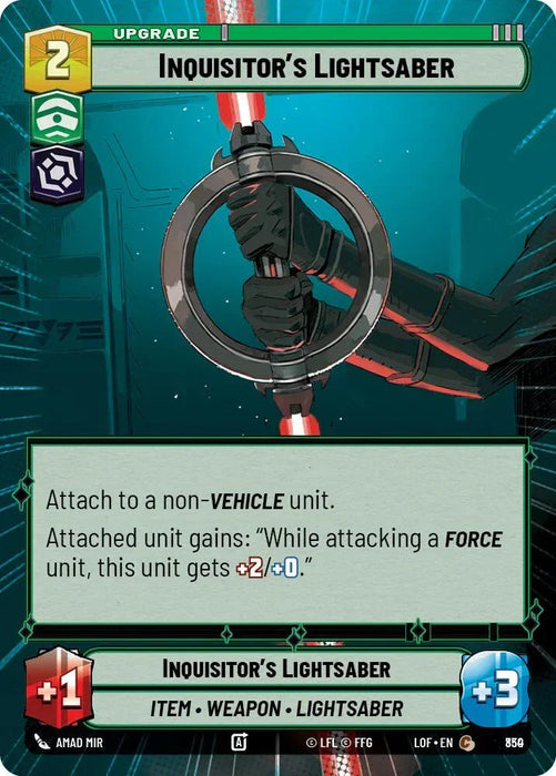 Inquisitor's Lightsaber (830) (Hyperspace Foil) (830) [Legends of the Force] - for just $0.15! 