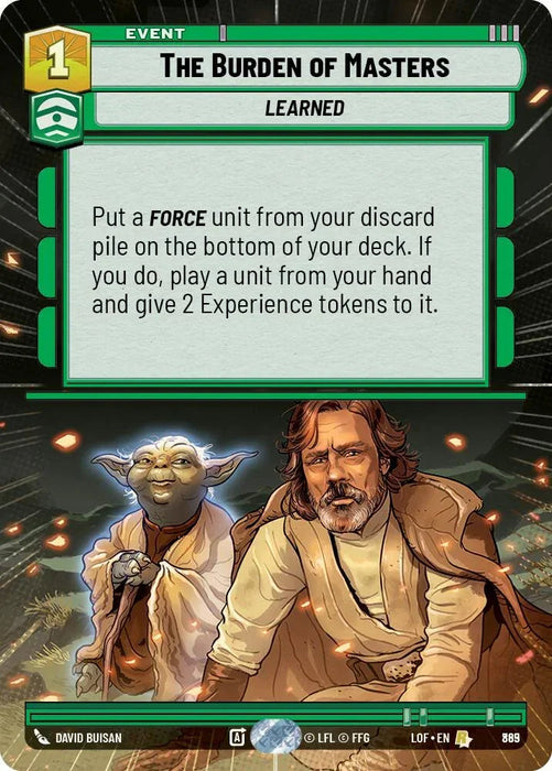 The Burden of Masters (865) (Hyperspace Foil) (865) [Legends of the Force] - for just $0.30! 