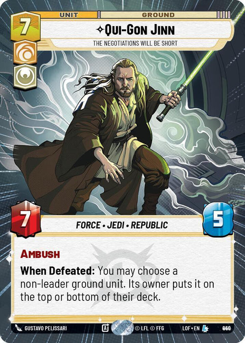 Qui-Gon Jinn (940) - The Negotiations Will Be Short (Hyperspace Foil) (940) [Legends of the Force] - for just $4.15! 