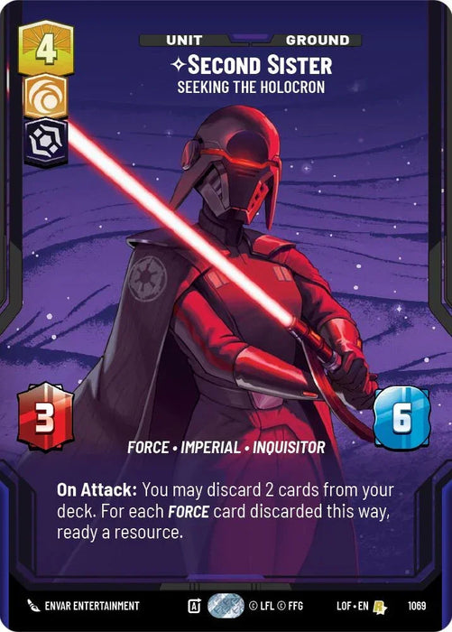 Second Sister (1069) - Seeking the Holocron (Prestige Foil) (1069) [Legends of the Force] - for just $0.95! 