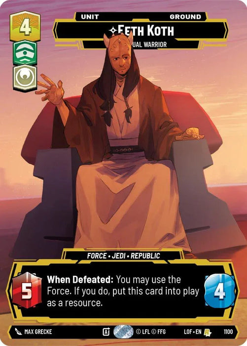 Eeth Koth (1100) - Spiritual Warrior (Prestige Foil) (1100) [Legends of the Force] - for just $1.80! 