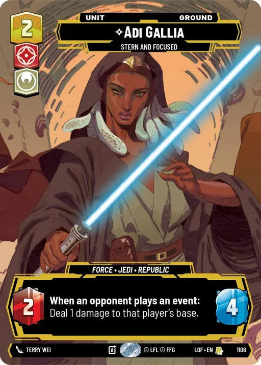 Adi Gallia (1106) - Stern and Focused (Prestige Foil) (1106) [Legends of the Force] - for just $3.25! 
