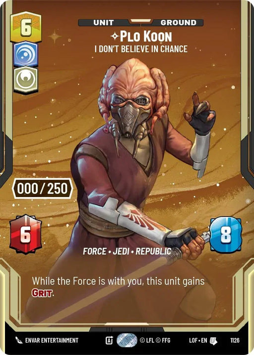 Plo Koon (1126) - I Don't Believe in Chance (Serialized) (1126) [Legends of the Force] - for just $71.30! 