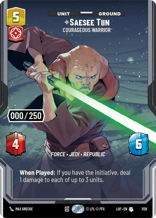 Saesee Tiin (1136) - Courageous Warrior (Serialized) (1136) [Legends of the Force] - for just $40! 