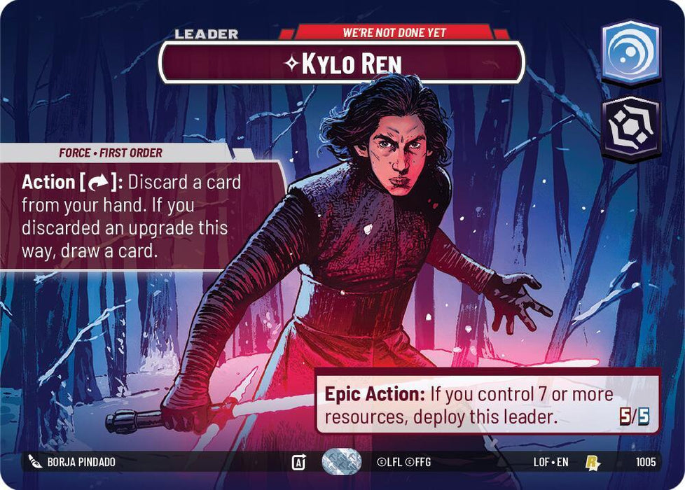 Kylo Ren (1005) - We're Not Done Yet (Showcase) (1005) [Legends of the Force] - for just $50.25! 