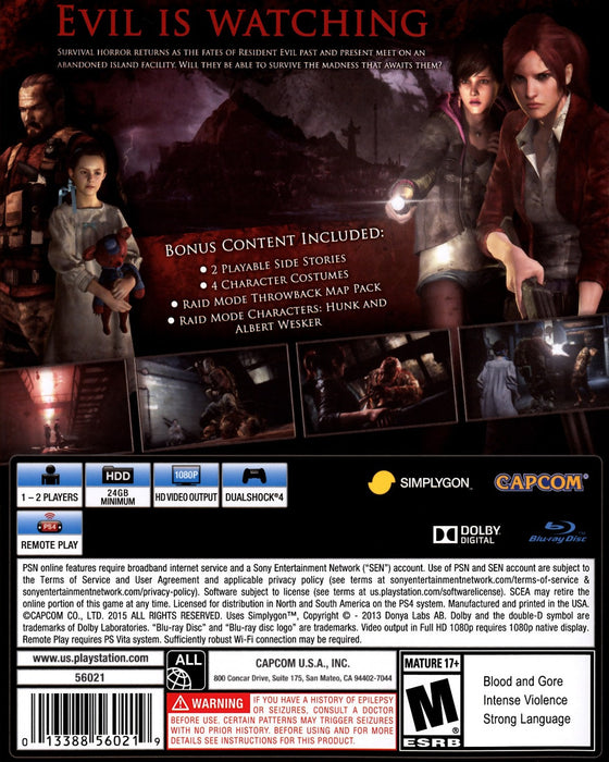 Resident Evil: Revelations 2 – PlayStation 4 (PS4) - for just $12.99! 