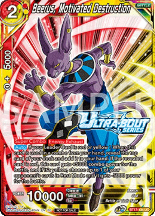 Beerus, Motivated Destruction (Event Pack 17) (BT17-134) [Promotion Cards] - for just $0.45! 