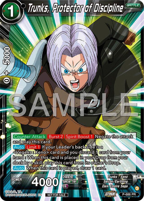 Trunks, Protector of Discipline (Zenkai Series Tournament Pack Vol.12) (P-686) [Tournament Promotion Cards] - for just $0.20! 