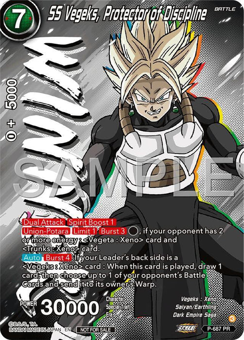SS Vegeks, Protector of Discipline (Zenkai Series Tournament Pack Vol.12) (Winner) (P-687) [Tournament Promotion Cards] - for just $1.25! 