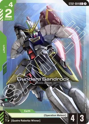 Gundam Sandrock (C+) (ST02-004) - Starter Deck 02 Wings of Advance Holofoil - for just $1.56! 