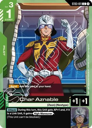 Char Aznable (ST03-011) - Starter Deck 03 Zeons Rush - for just $0.15! 
