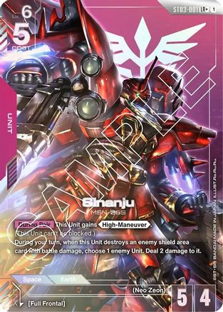Sinanju (LR+) (ST03-001) - Starter Deck 03 Zeons Rush Holofoil - for just $24.31! 