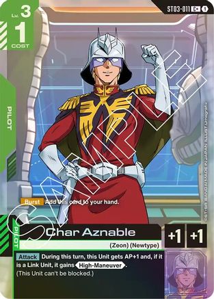 Char Aznable (C+) (ST03-011) - Starter Deck 03 Zeons Rush Holofoil - for just $6.04! 