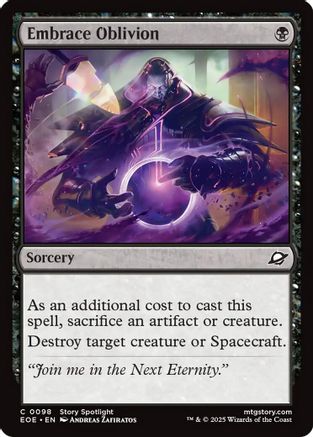 Embrace Oblivion (EOE-098) - Edge of Eternities Foil - for just $0.05! 