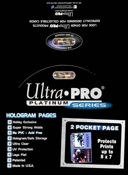 Ultra PRO: Platinum Hologram 2-Pocket Pages - 3-Holes (5" x 7" / 100-Pack) - for just $0! 