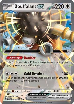 Bouffalant ex 077/086 - SV White Flare Holofoil - for just $0.35! 