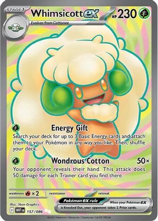 Whimsicott ex 157/086 - SV White Flare Holofoil - for just $0.50! 
