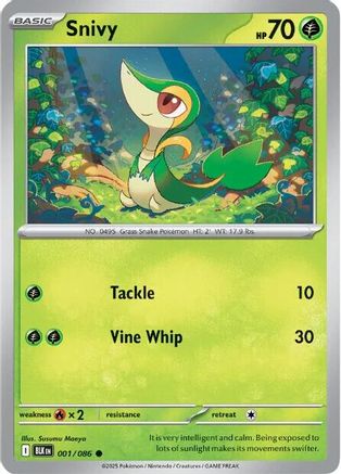 Snivy 001/086 - SV Black Bolt - for just $0.05! 