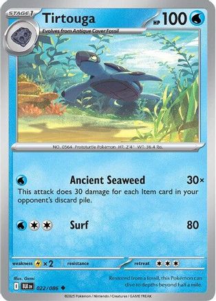 Tirtouga 022/086 - SV Black Bolt Reverse Holofoil - for just $0.05! 