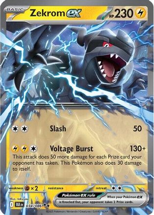 Zekrom ex 034/086 - SV Black Bolt Holofoil - for just $0.38! 