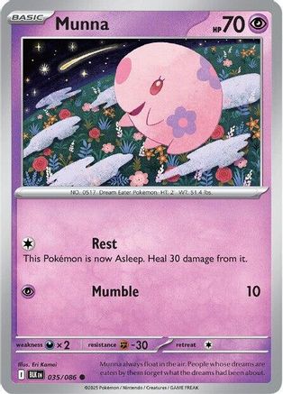 Munna 035/086 - SV Black Bolt Reverse Holofoil - for just $0.08! 