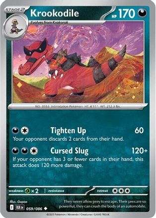 Krookodile 059/086 - SV Black Bolt Reverse Holofoil - for just $0.09! 