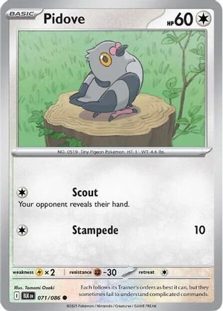 Pidove 071/086 - SV Black Bolt Reverse Holofoil - for just $0.08! 