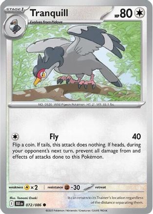 Tranquill 072/086 - SV Black Bolt Reverse Holofoil - for just $0.05! 